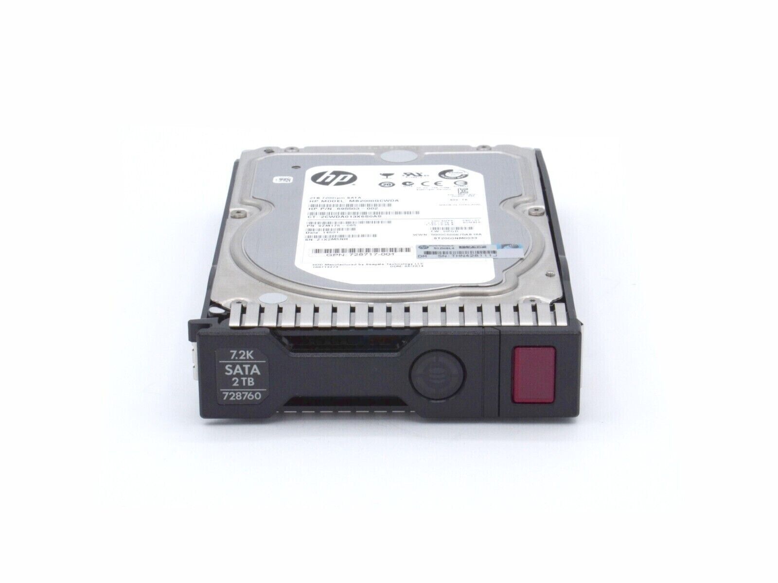 HP 728760-001 Seagate 2 TB 7.2K RPM SATA SC LFF 3.5" Hard Drive G8 G9 695503-002