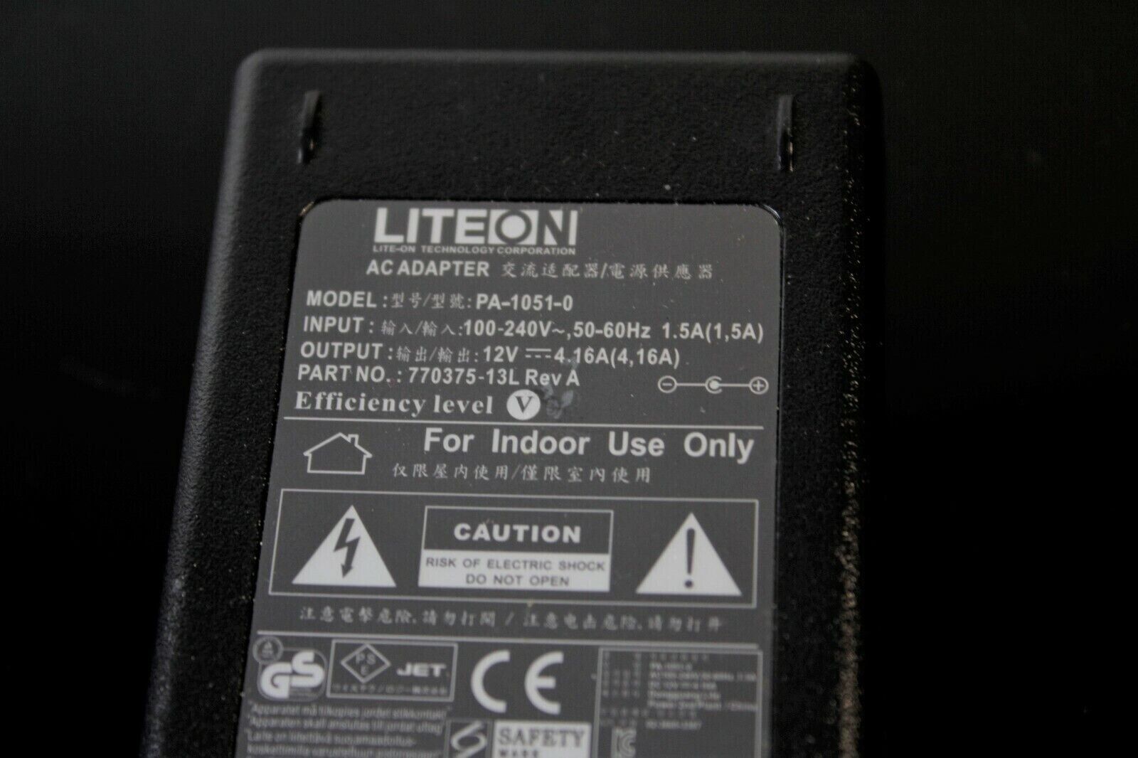 Liteon Power Supply AC Adapter PA-1051-0 770375-13L 60W 12V 4.16A