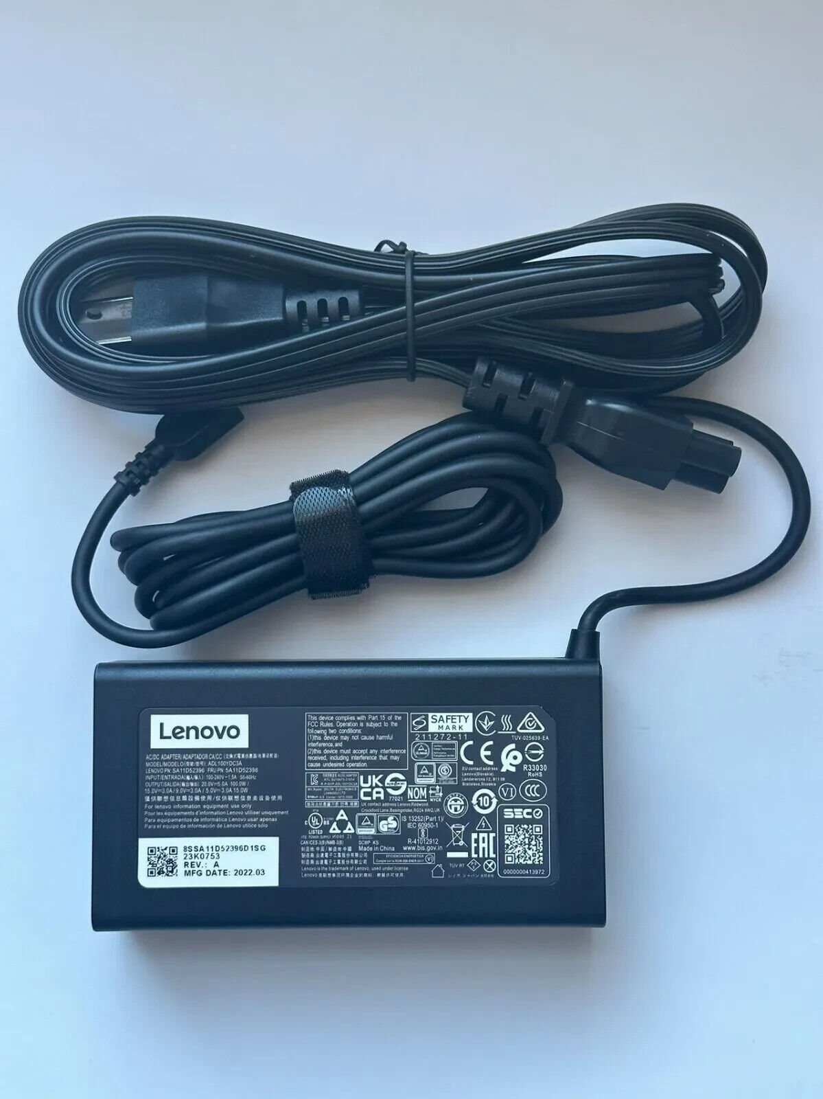 Genuine Lenovo 100W USB-C AC Charger ADL100YDC3A 5A11D52398 For Slim 7 Pro X