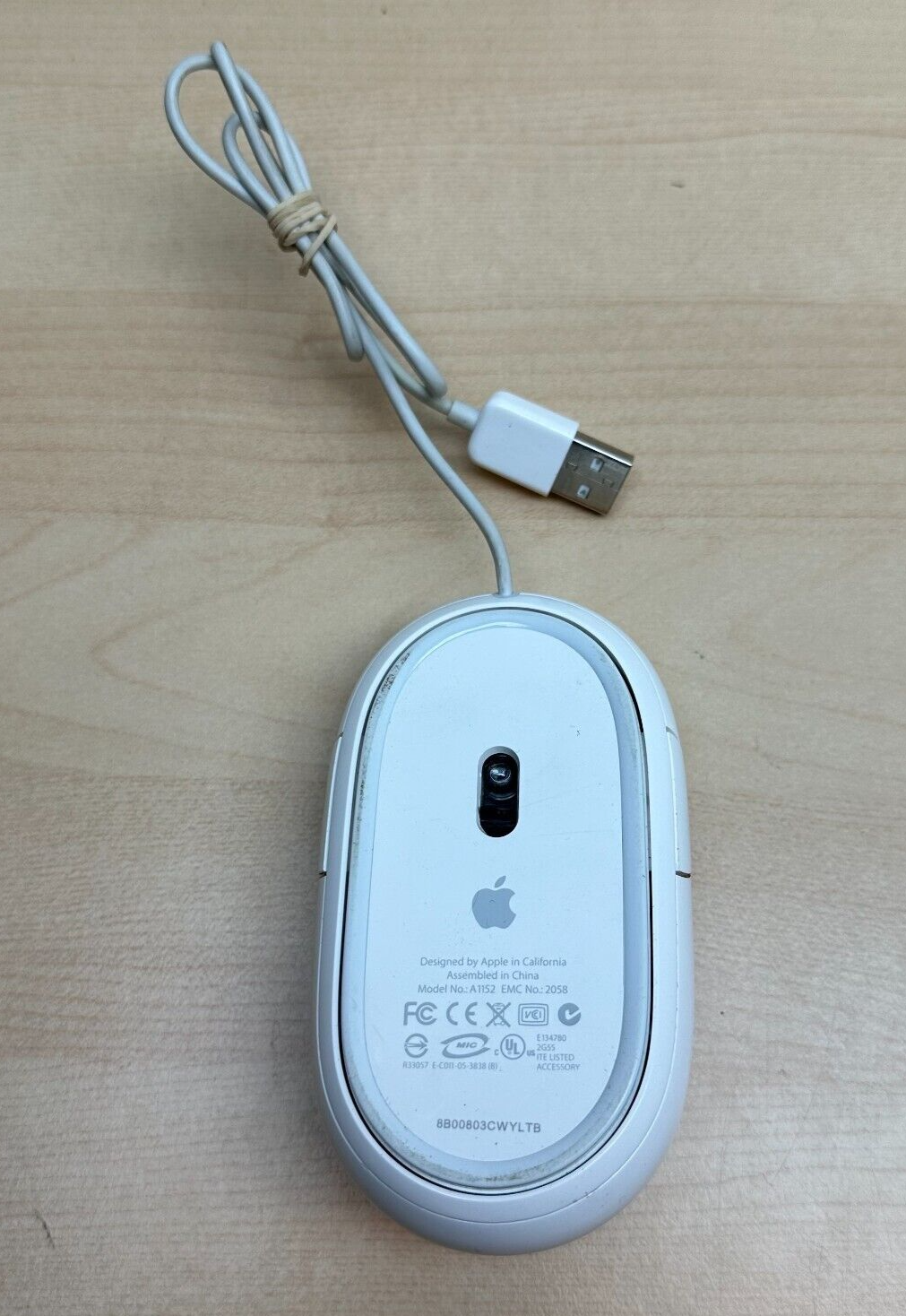 OEM Apple Mighty Mouse MB112LL/B Optical Wired Mouse White A1152- Used