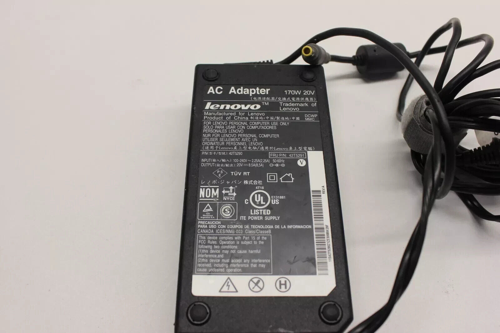 Genuine Lenovo 170W 20V 8.5A AC Adapter for ThinkPad W700 W700ds Edge 72-3493