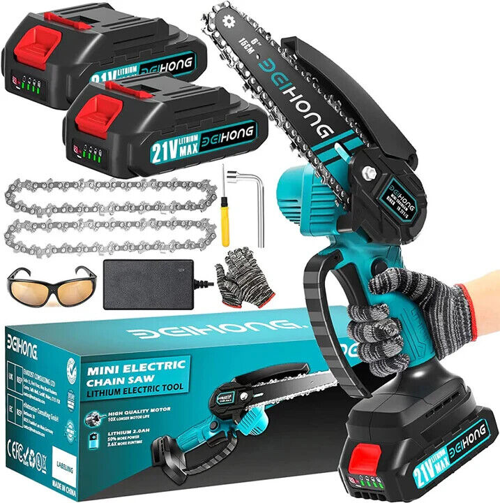 DEIHONG Mini Chainsaw Portable Electric Cordless Battery Powered UPGRADED