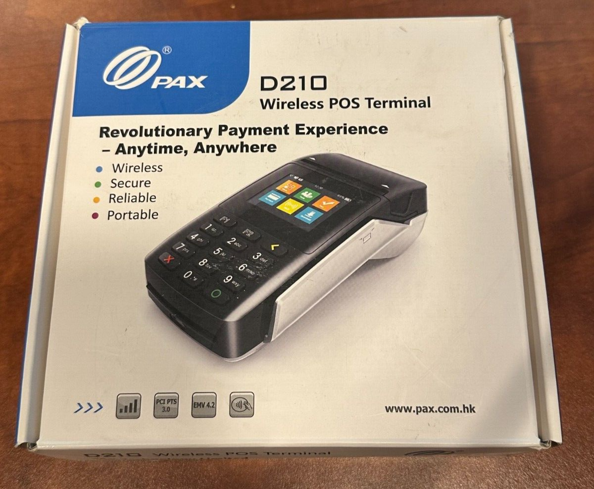 PAX D210 WIRELESS POS CREDIT CARD TERMINAL PRINTER