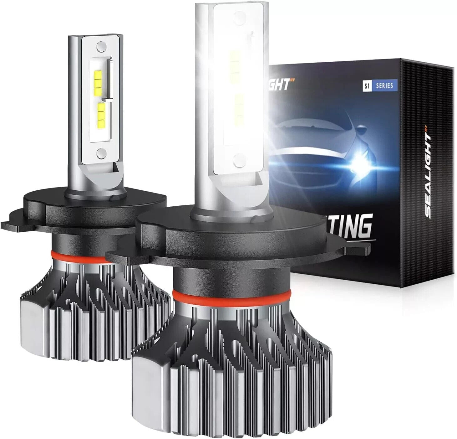 SEALIGHT Combo 2 H4 9003 LED Headlight Bulbs High Low Beam Super White 90000LM