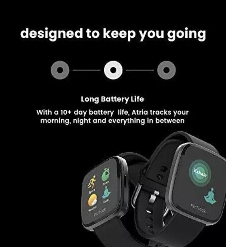 FITTRACK Atria Fitness Watch - Sport Workout Track Heart Rate Smart Watch