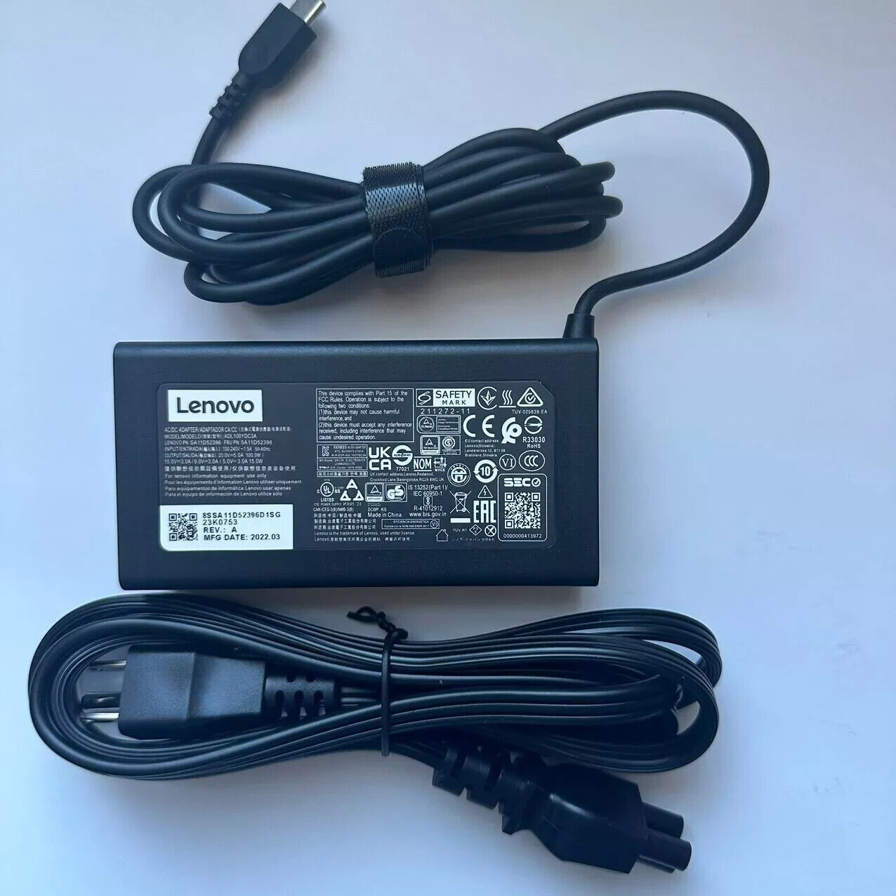 Genuine Lenovo 100W USB-C AC Charger ADL100YDC3A 5A11D52398 For Slim 7 Pro X