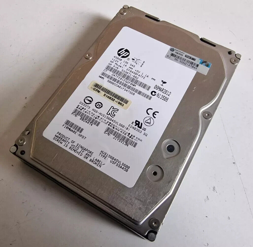 HP / Hitachi EF0450FATFE / HUS156045VLS600 3.5"  450GB Hard Drive **WITH CADDY**