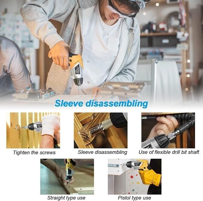 Electric Cordless Screwdriver, NOUVCOO 47Pcs Rechargeable Power Screw Guns