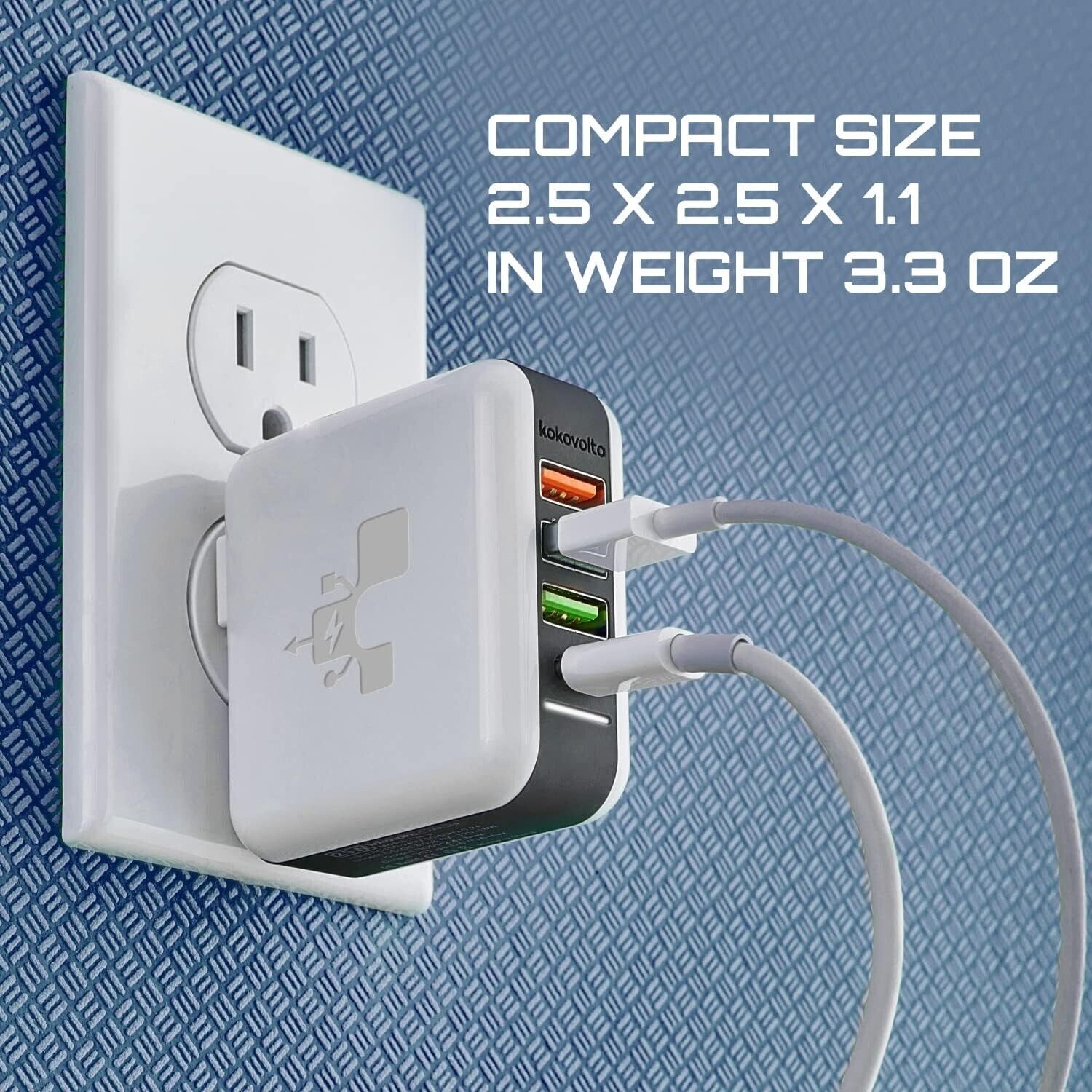 Kokovolta USB C Charger Block Wall Charger Adapter 4 Ports Power Brick Cube FAST