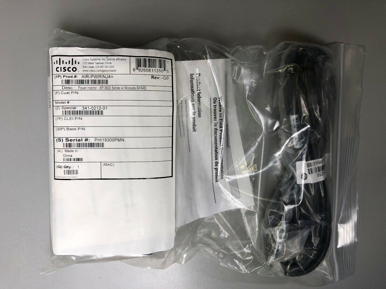 NEW - CISCO AIR-PWRINJ4 AP-3600 Power Injector Module