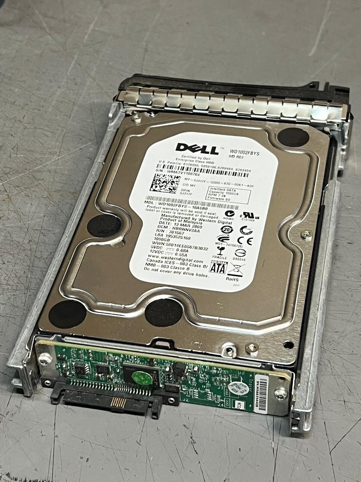 Dell J317F 0J317F 1TB 7200RPM 3Gbps 3.5 SATA SERVER HDD Hard Drive WCaddy