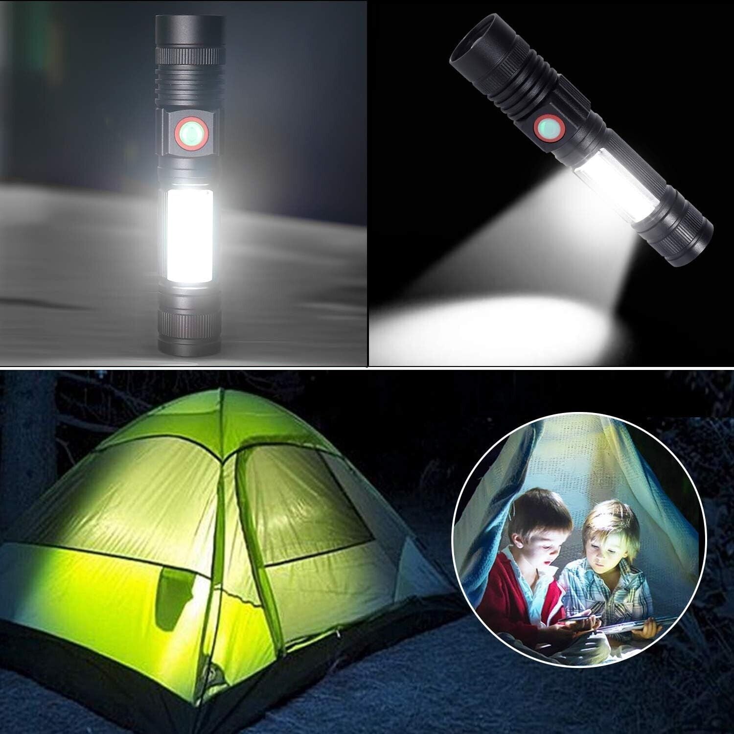 Flashlight Torch Led Rechargeable 2000 Lumen Mini Magnet Super Bright Tactical