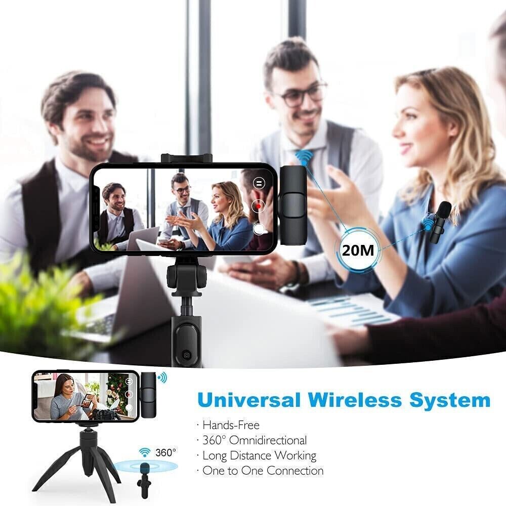 Lavalier Microphone Wireless Audio Video Recording Mini Mic For Android