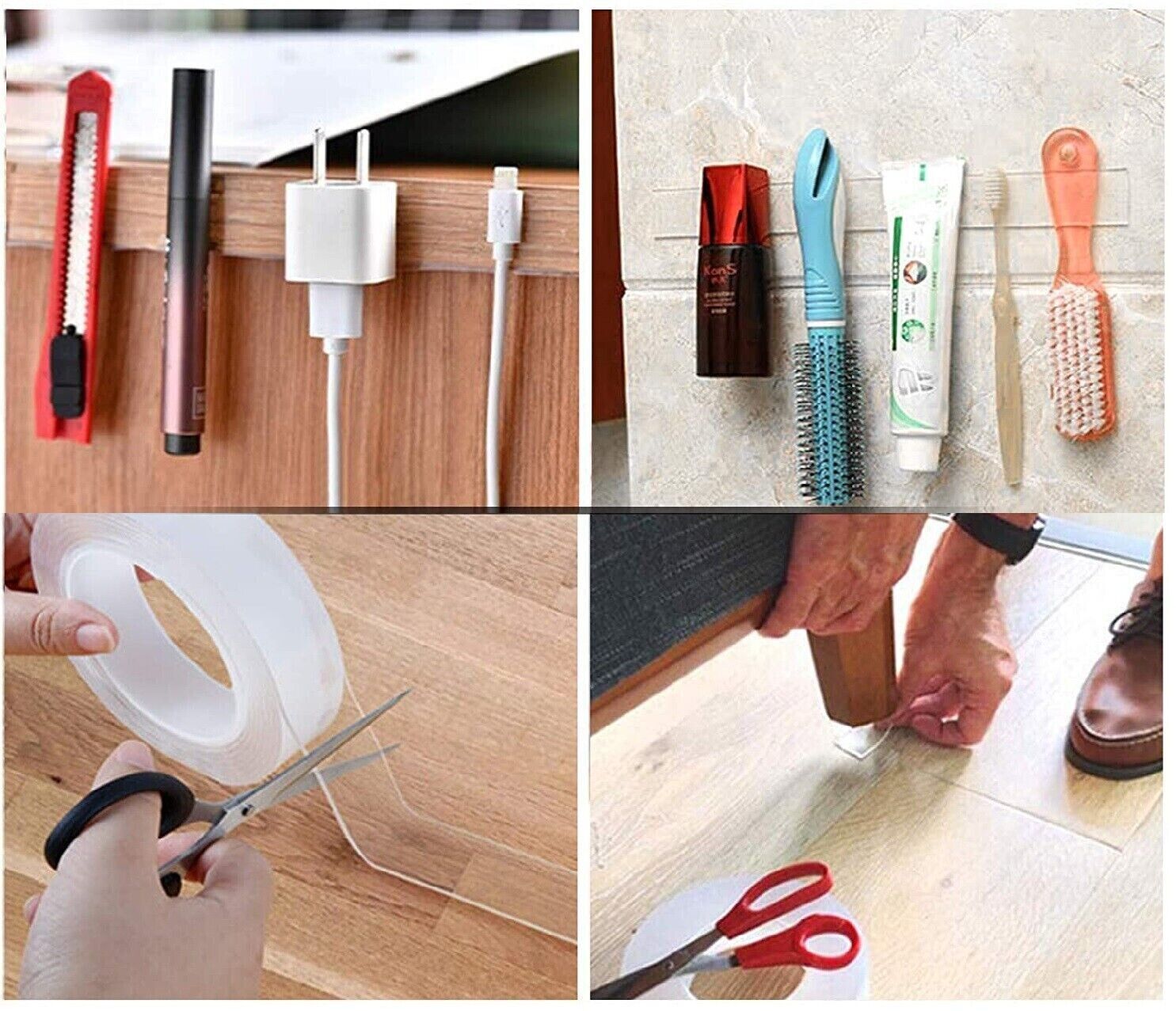 Double Sided Removable Mounting Tape Heavy Duty Strong Adhesive Clear Nano Gel
