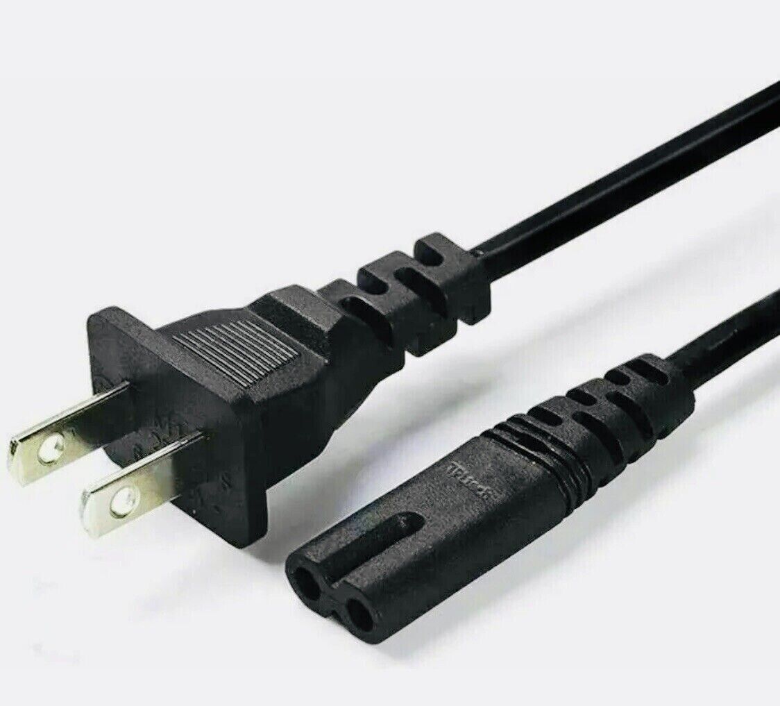 AC Power Cord Cable for PS4 PS3 PS5 XBOX Stereo PC &MORE! 2 Slot Prong