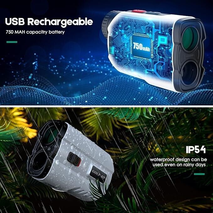 Golf Range Finder 700 Yards Laser USB Rechargeable Slope 6X Tournament Legal