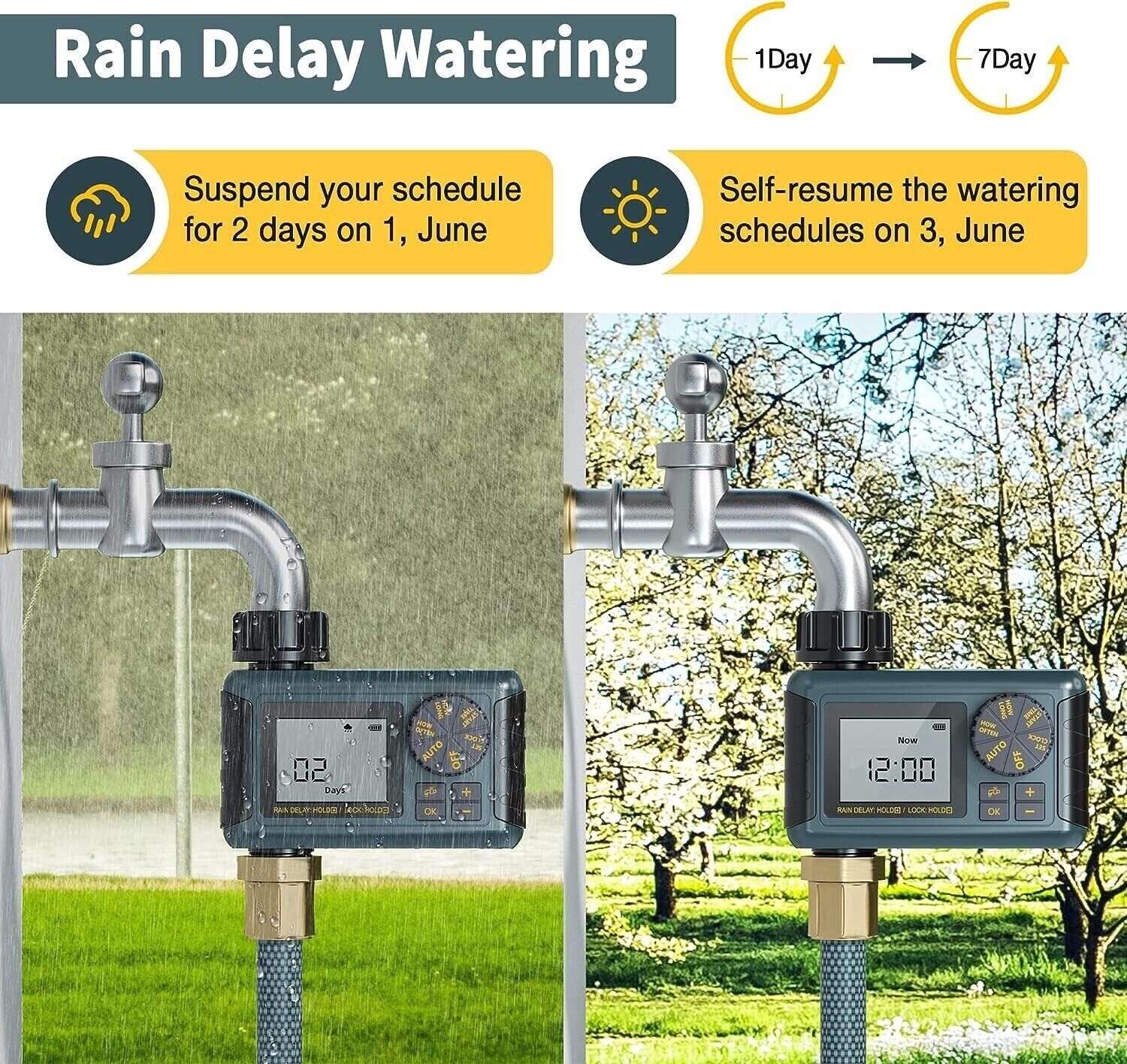 Diivoo WT-01 Hose/Sprinkler Timer with Timing and Frequency Irrigation