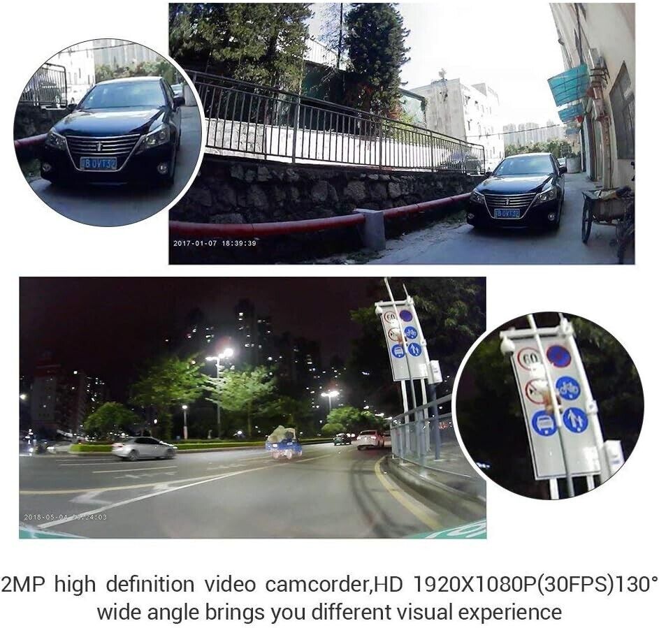 Blueskysea DV688 Motorcycle Dash Cam 1080p Dual Lens Recording Camera 2.35" LCD