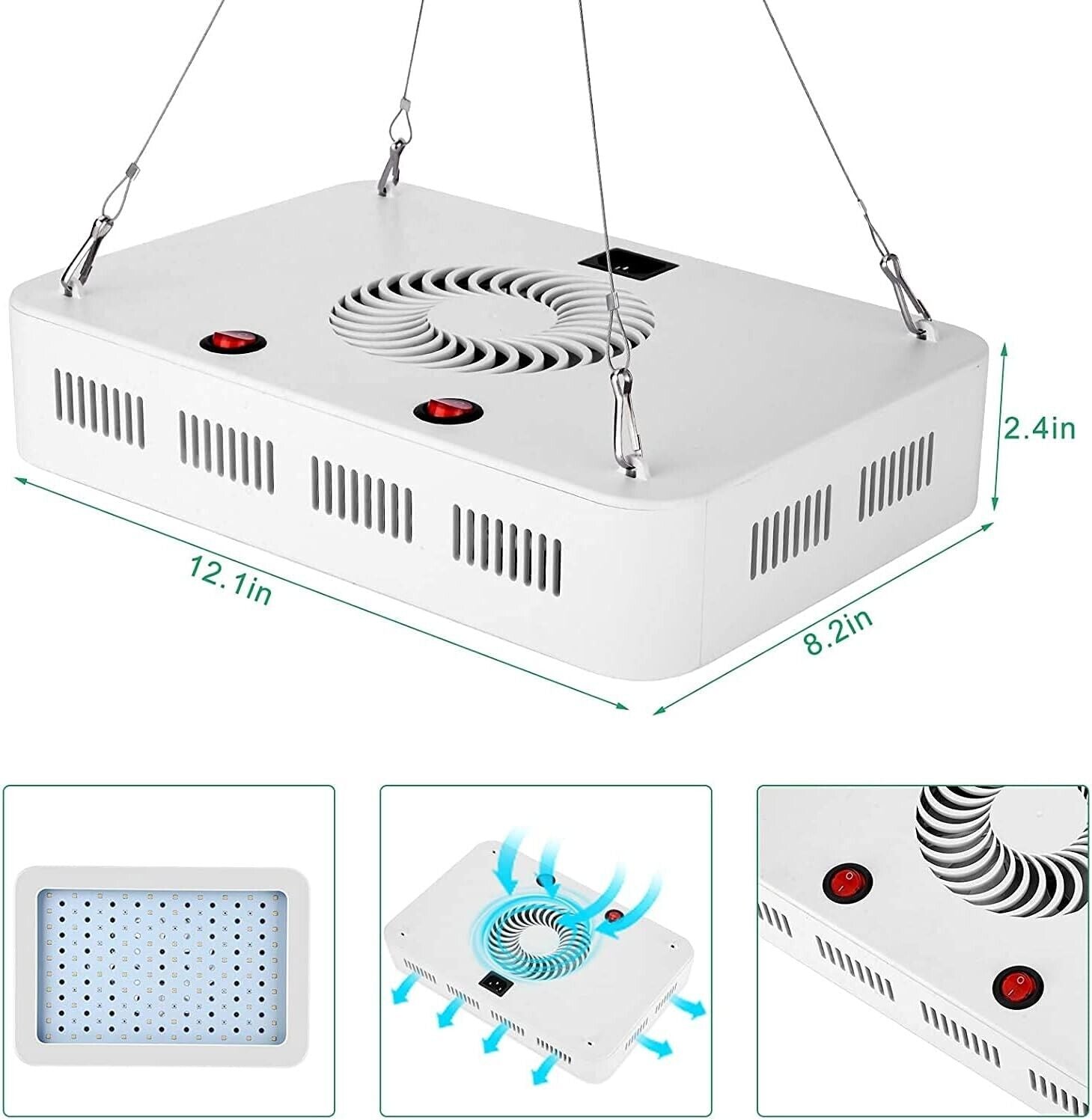 LED Grow Light 1000w Indoor Plant Full Spectrum Seedling Succulents Herbs Flower