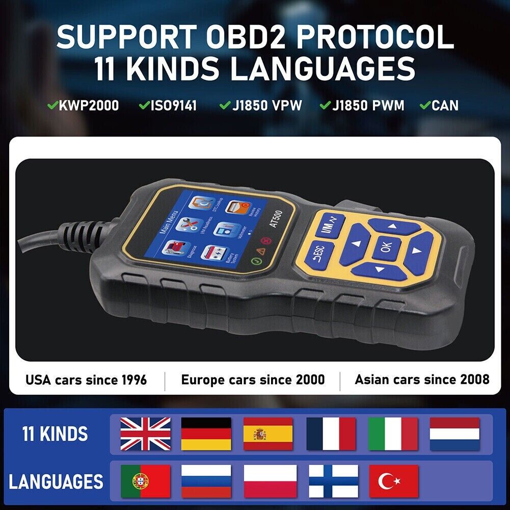 Car Code Reader OBD2 Scanner Check Engine Light Fault Code Reader Scanner AT500
