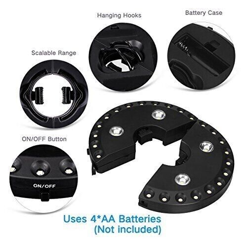 OYOCO Patio Umbrella Light 3 Brightness Modes Cordless 28 LED Lights 200 Lumens