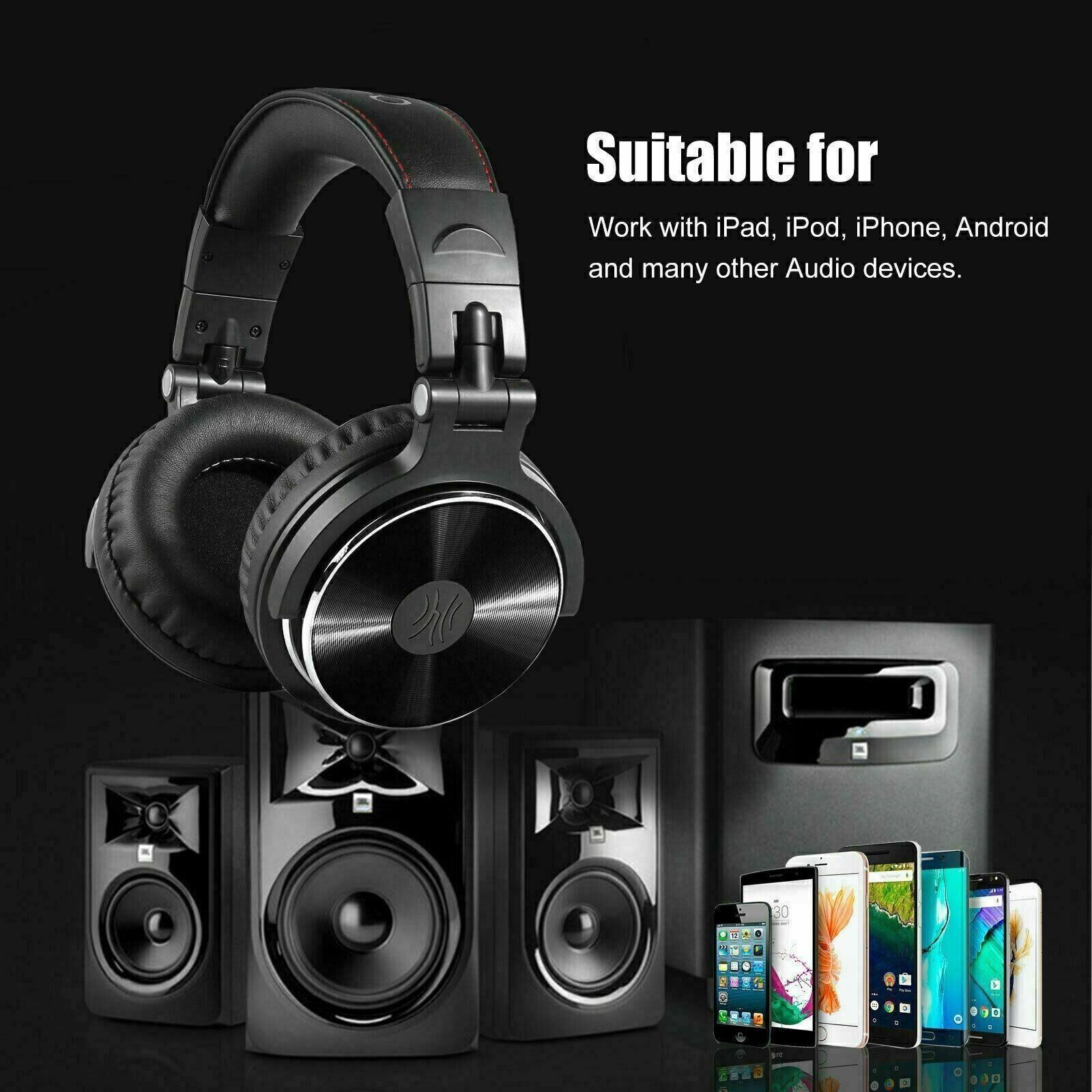 OneOdio Headphones Pro Studio Dynamic Stereo Wired Over Ear Headphones BLACK