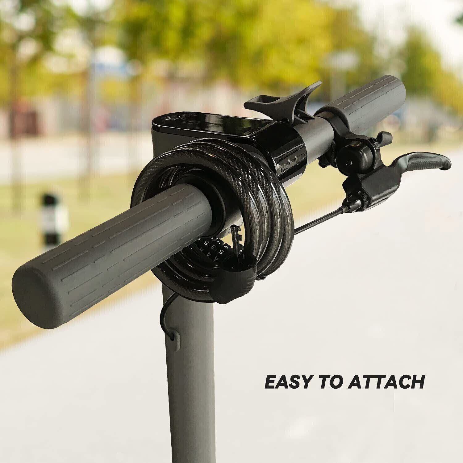 Portable 4-Digit Combination Lock Bicycle Scooter Cable Lock Anti-theft Security