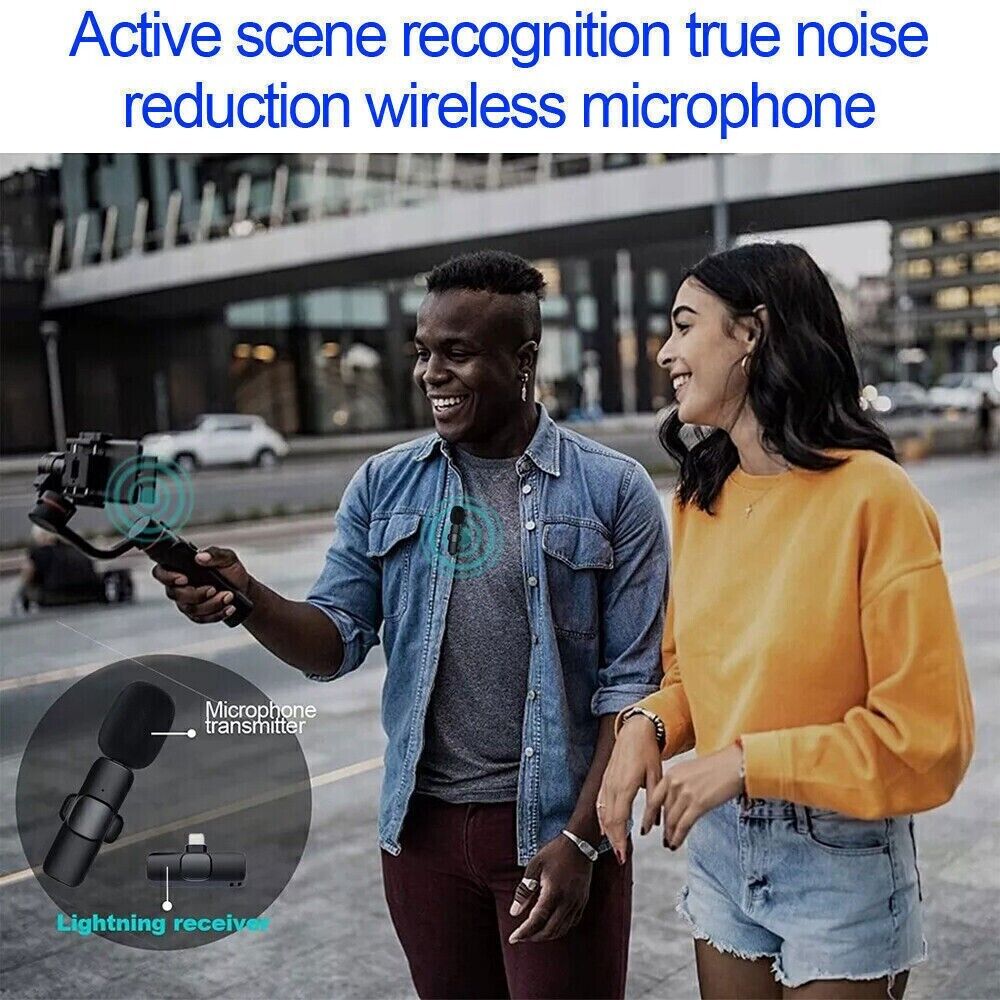Lavalier Microphone Wireless Audio Video Recording Mini Mic For Android