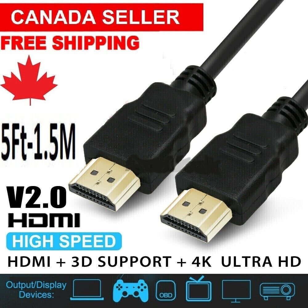 Premium HDMI Cable v2.0 Ultra HD 4K 2160p 1080p 3D High Speed Fast Shipping