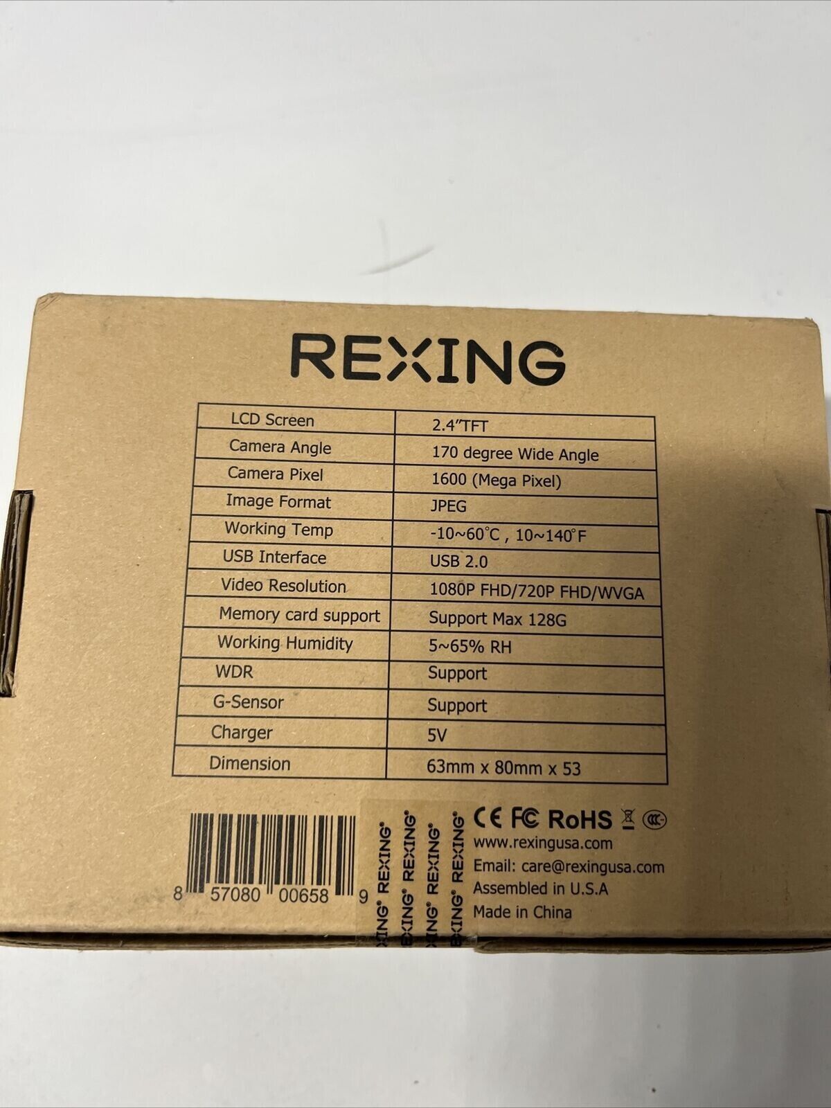 Rexing V1 Basic Dash Cam 1080P FHD DVR Car Driving Recorder, 2.4" LCD Screen