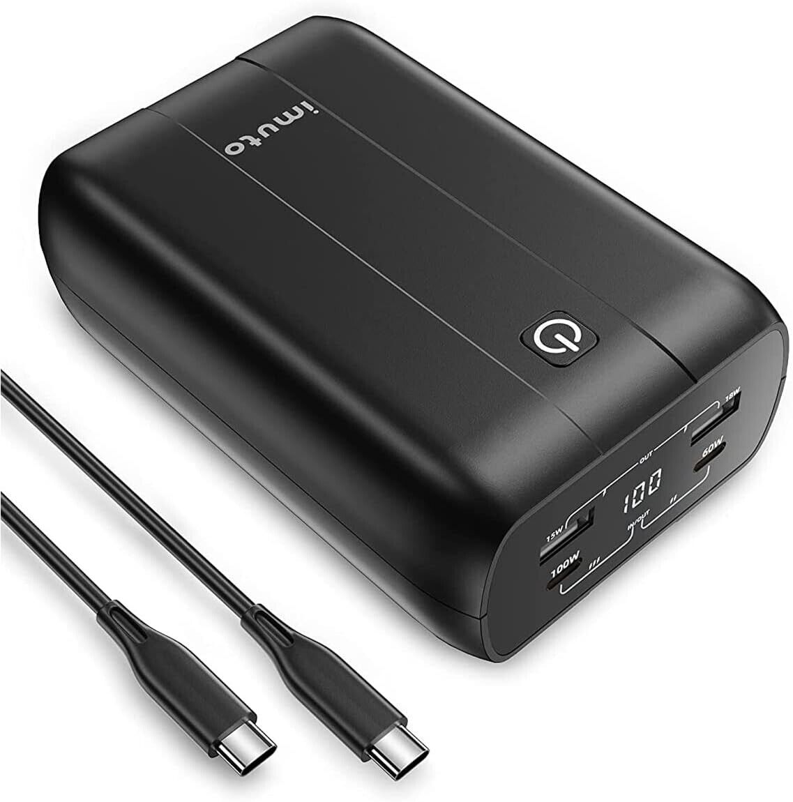 imuto X4G 100W Laptop Power Bank, 20000mAh USB C Portable Charger  Fast Charging