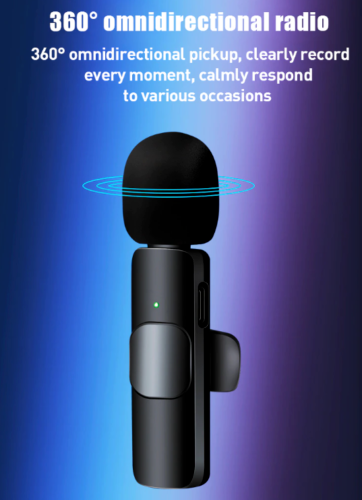 Lavalier Microphone Wireless Audio Video Recording Mini Mic For Android