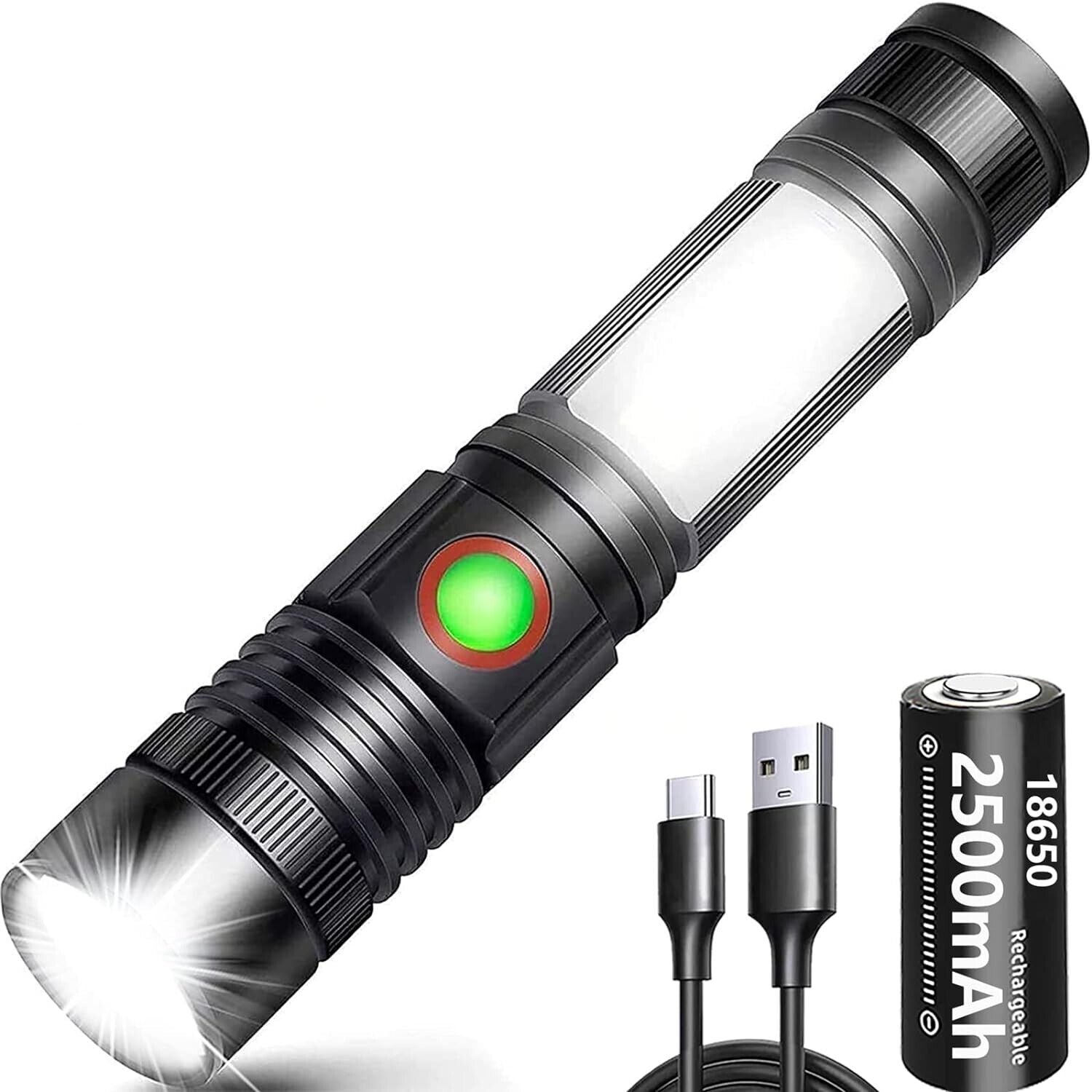 Flashlight Torch Led Rechargeable 2000 Lumen Mini Magnet Super Bright Tactical
